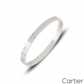 Cartier White Gold Plain Love Bracelet Size 17 B6035417 Cartier White Gold Plain Love Bracelet Size 17 B6035417